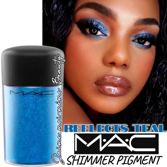 MAC Cosmetics Reflects Glitter Teal Shimmer Pigment- Eyeshadow Nails Lips